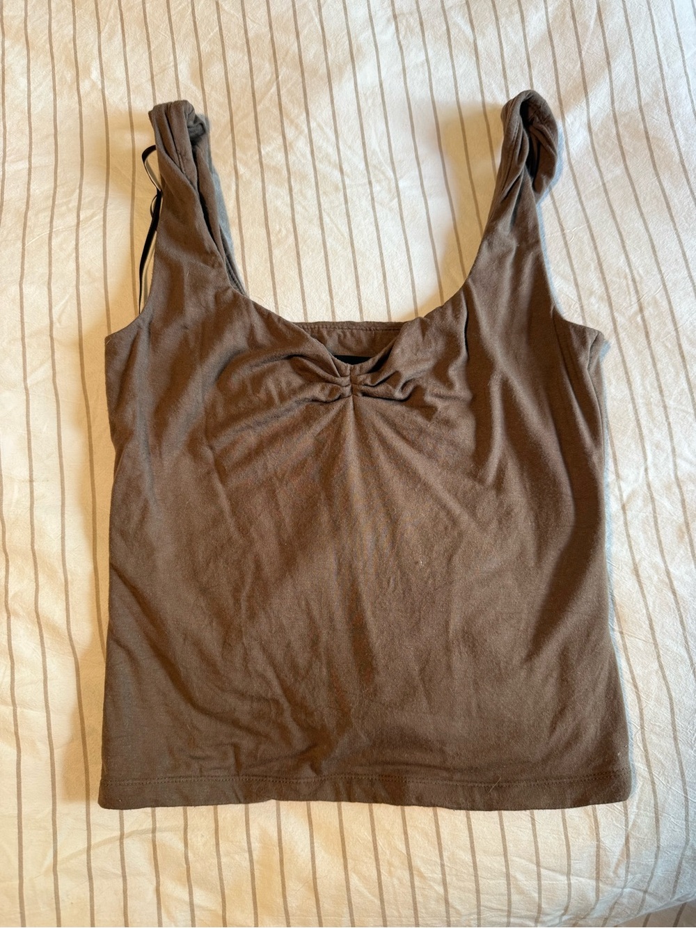 White Fox Boutique Brown Twist-Front Tank